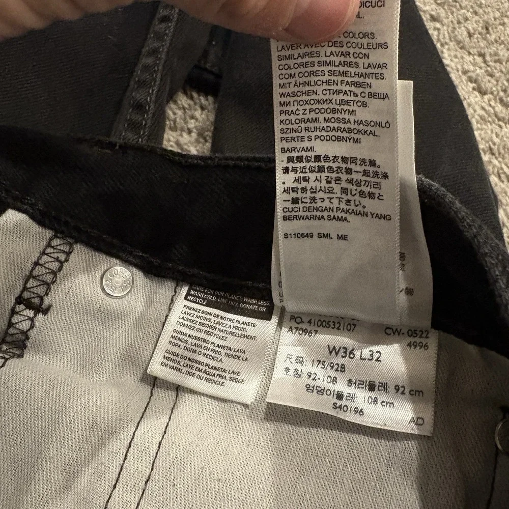 Vintage Levis 505 Jeans Mens 36 X 32 Black Regular Fit Straight Leg Y2K Denim